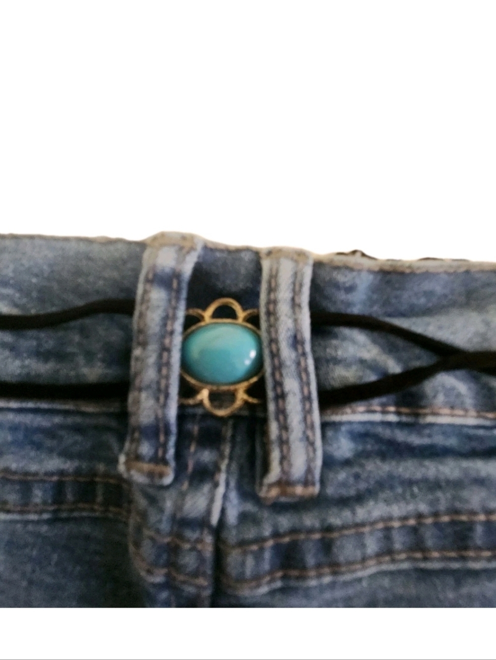 Vtg 90s Y2K Minelli Flare Stretch Jeans W/ THONG 11 Low Rise Blue Retro-RARE - Picture 12 of 16